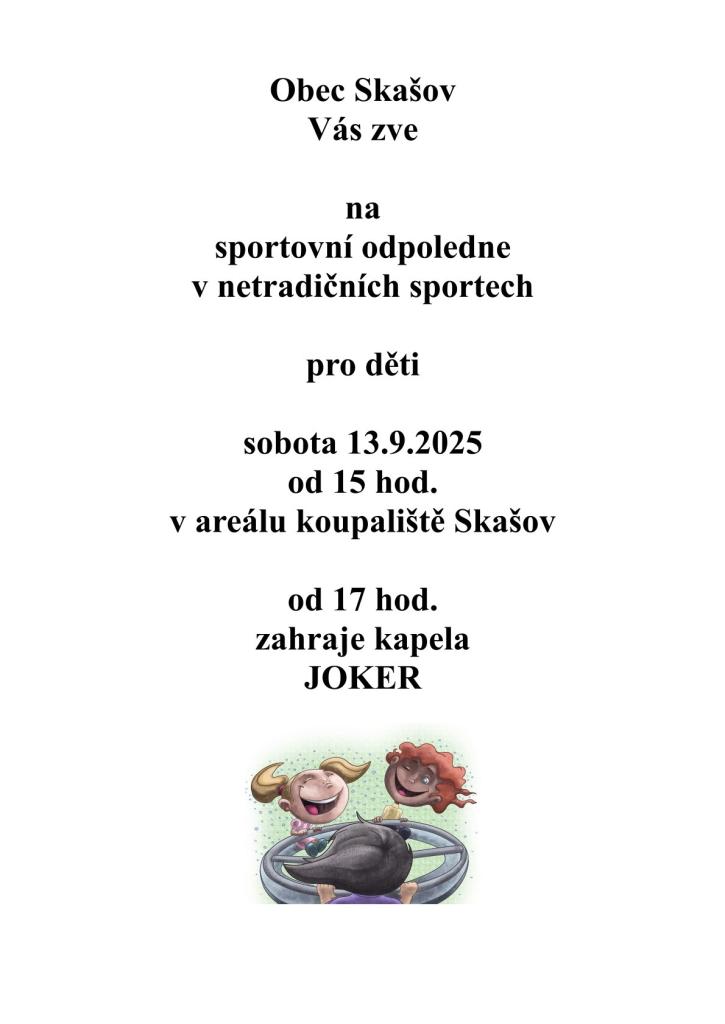Dětský den (odpoledne) v sobotu 13.9.2025